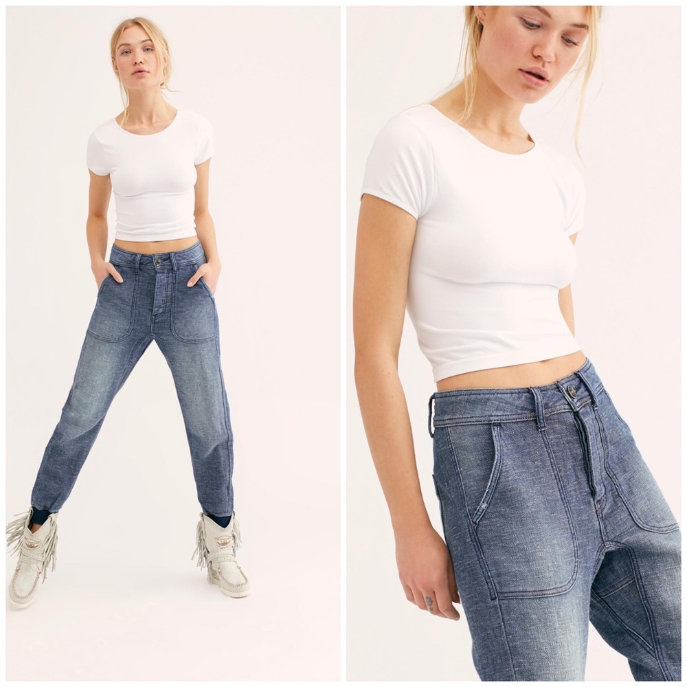 Free People Skye Relaxed Boyfriend Jeans 26 Blue